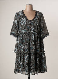 Rochie scurtă croială evazată mâneci scurte negru BLANCHEPORTE femme