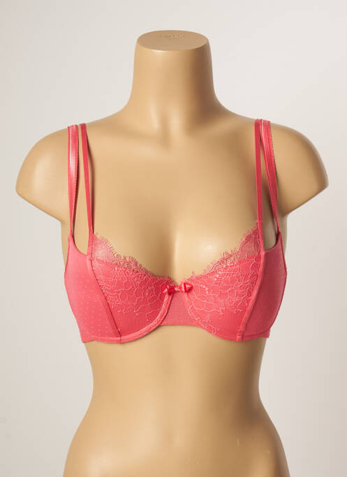 Sutien țesătură dantelă sutien cu susținere înaltă și burete detașabil roz PASSIONATA femme