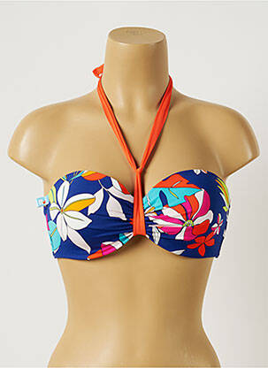 Sutien de costum de baie elasticitate sutien balconet cu decolteu înalt albastru CHERRY BEACH femeie