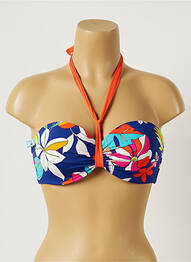 Sutien de costum de baie elasticitate sutien balconet cu decolteu înalt albastru CHERRY BEACH femeie