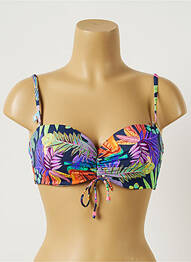Sutien de costum de baie elasticitate sutien balconet cu decolteu înalt albastru CHERRY BEACH femeie
