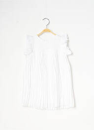 Rochie midi volane mâneci scurte alb CATIMINI fată