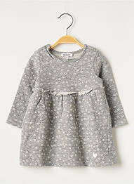 Rochie midi guler rotund mâneci lungi gri 3 POMMES fată
