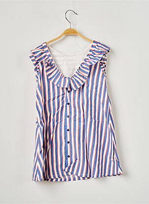 Rochie midi mâneci scurte mâneci scurte albastru JEAN BOURGET fată