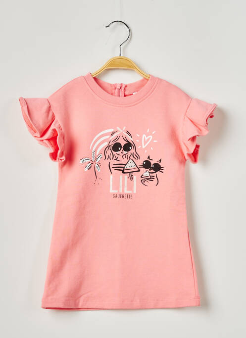 Rochie midi roz LILI GAUFRETTE fată