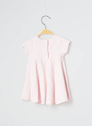 Rochie midi mâneci scurte mâneci scurte roz LILI GAUFRETTE fată
