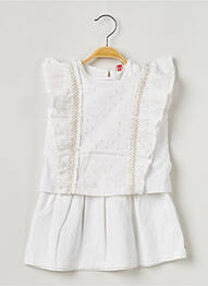 Rochie midi mâneci scurte mâneci scurte alb LILI GAUFRETTE fată