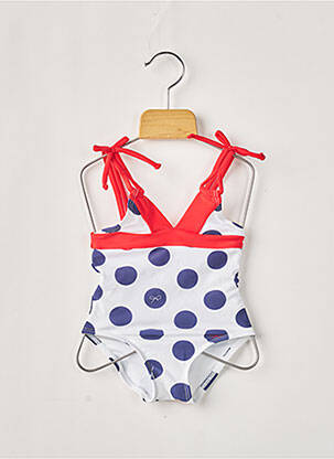 Costum de baie dintr-o singură piesă efect material satinat albastru LILI GAUFRETTE fată