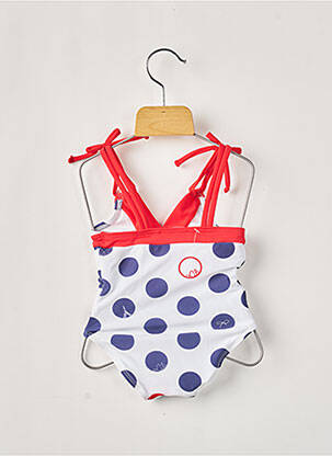Costum de baie dintr-o singură piesă efect material satinat albastru LILI GAUFRETTE fată