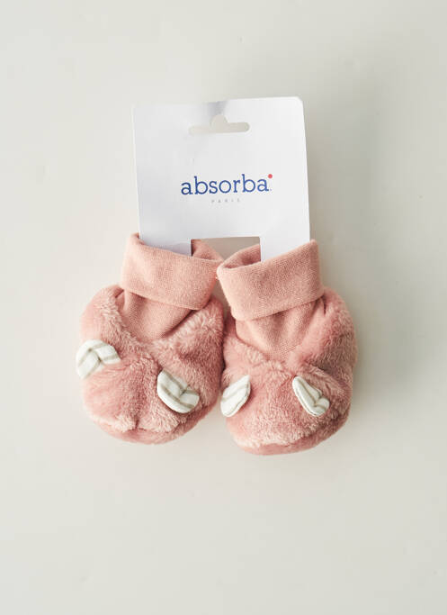 Papuci/Pantofi de casă roz ABSORBA fată