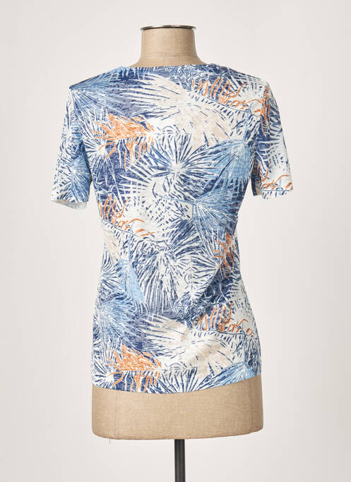 Tricou serigrafie cu strasuri mâneci scurte albastru DIANE LAURY femme