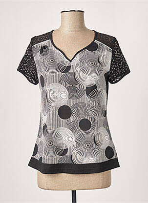 Top elasticitate mâneci scurte negru GUY DUBOUIS femme