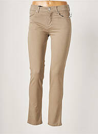 Pantalon slim broderie cu nituri mărime normală bej ANNA MONTANA femme