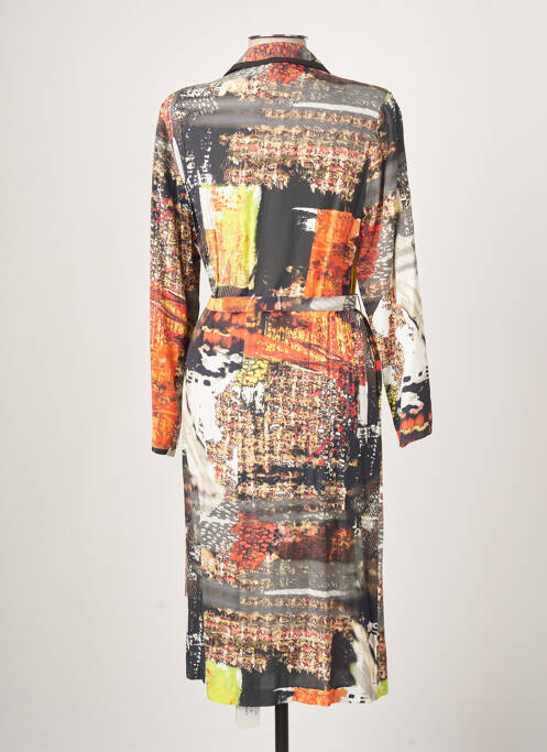Rochie midi imprimeu fantezie mâneci lungi negru GUY DUBOUIS femme