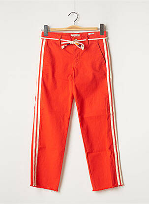 Pantalon chino broderie galoni laterali mărime normală portocaliu HAPPY femme