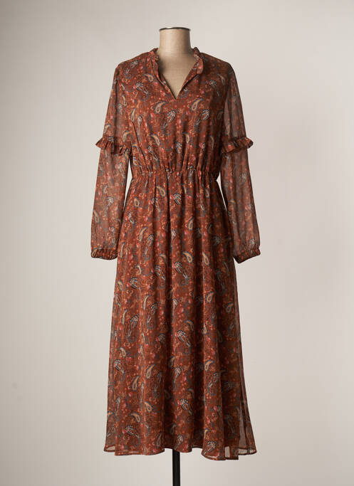 Rochie lungă maro C'EST BEAU LA VIE femeie