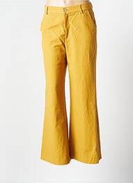 Pantalon chino țesătură poplin galben SEE U SOON femeie