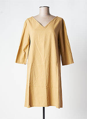 Rochie midi mâneci 3/4 mâneci 3/4 bej COUTURIST femeie