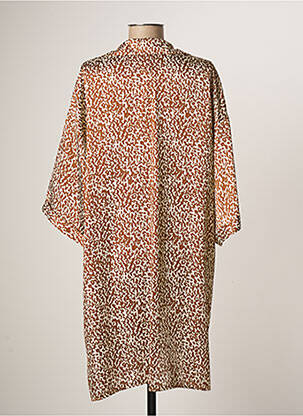 Rochie midi croială fluidă mâneci 3/4 maro JANIS & JOHN femeie