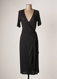 Rochie midi mâneci scurte mâneci scurte negru MAJESTIC FILATURES femeie