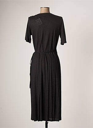 Rochie midi mâneci scurte mâneci scurte negru MAJESTIC FILATURES femeie