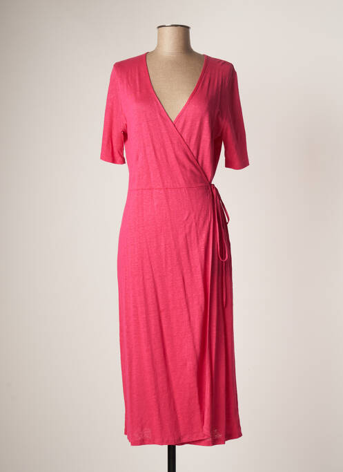 Rochie midi roz MAJESTIC FILATURES femeie