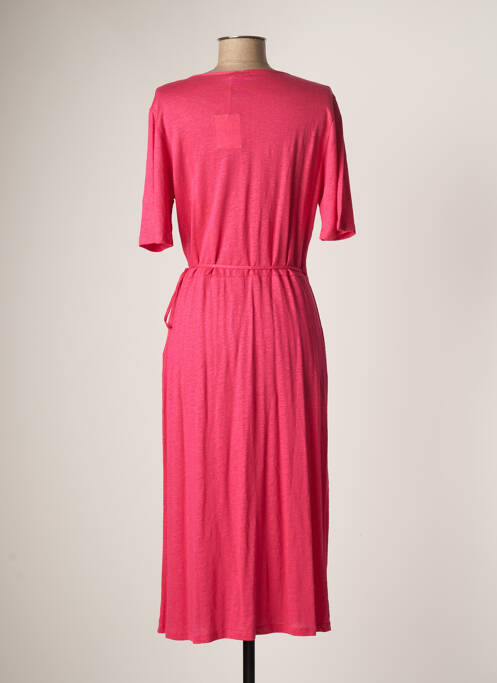 Rochie midi roz MAJESTIC FILATURES femeie