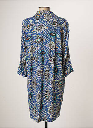 Rochie scurtă croială fluidă mâneci 3/4 albastru ATELIER JAD femeie