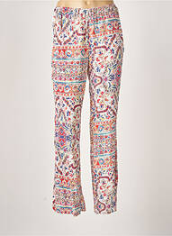 Pantalon drept țesătură poplin mărime normală alb EMA BLUE'S femeie