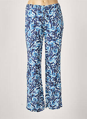 Pantalon drept țesătură poplin mărime normală albastru EMA BLUE'S femeie