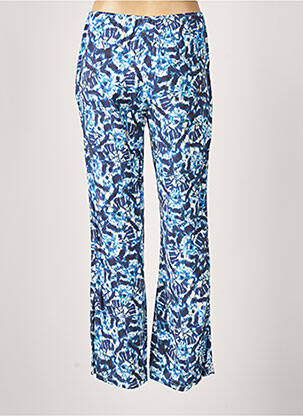 Pantalon drept țesătură poplin mărime normală albastru EMA BLUE'S femeie