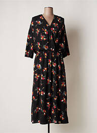 Rochie lungă imprimeu floral mâneci 3/4 negru MAMOUCHKA femeie