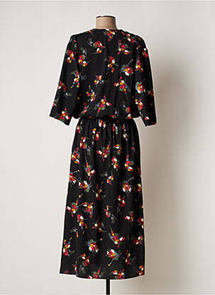 Rochie lungă imprimeu floral mâneci 3/4 negru MAMOUCHKA femeie