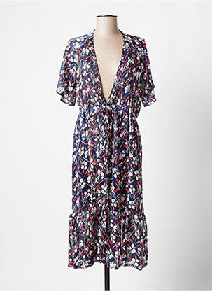 Rochie midi croială fluidă mâneci scurte albastru SCARLET ROOS femeie