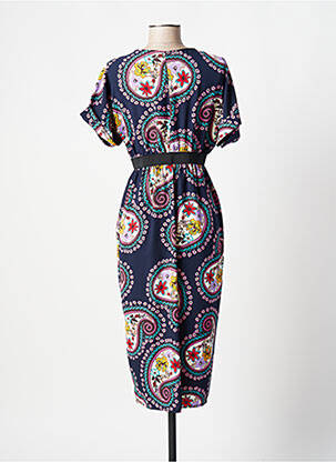 Rochie midi mâneci scurte mâneci scurte albastru JANE WOOD femeie