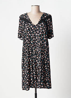 Rochie midi croială fluidă mâneci scurte negru ATELIER JAD femeie