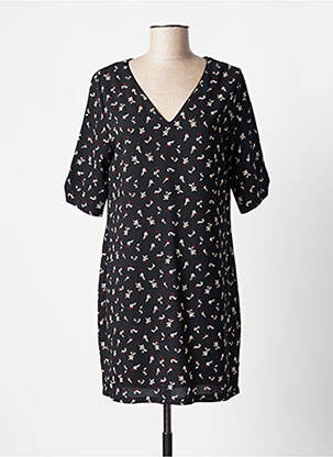Rochie midi țesătură crep mâneci scurte negru MAMOUCHKA femeie