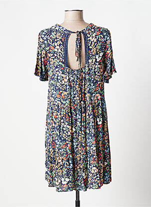 Rochie scurtă croială evazată mâneci scurte albastru ATELIER JAD femeie