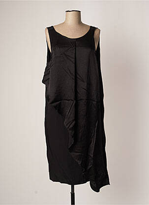 Rochie midi croială fluidă fără mâneci negru SISLEY femeie