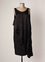 Rochie midi croială fluidă fără mâneci negru SISLEY femme