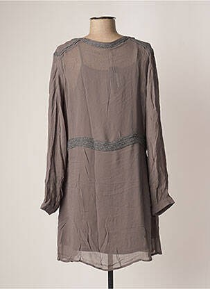Rochie scurtă croială fluidă mâneci lungi gri SISLEY femeie