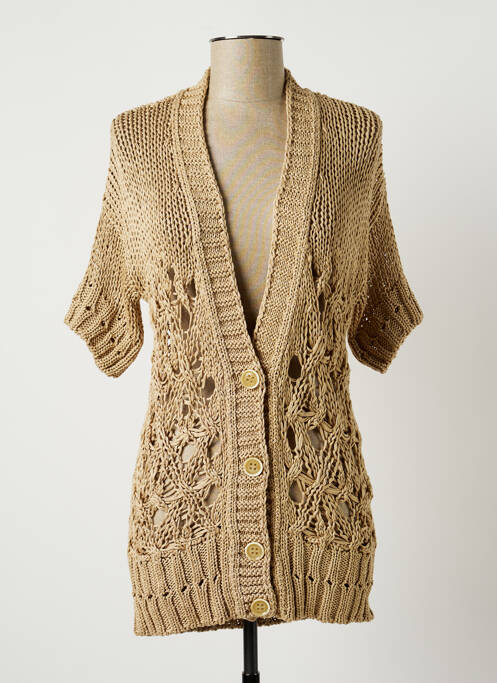 Vestă cu mâneci scurte bej BENETTON femeie