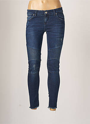 Blugi skinny efect uzat decolorat talie joasă albastru LTB femeie