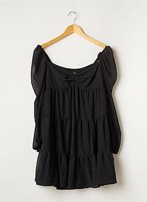 Rochie scurtă croială evazată mâneci lungi negru PRETTY LITTLE THING femeie