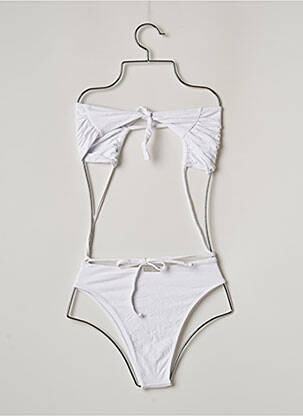 Costum de baie dintr-o singură piesă elasticitate alb BUMBUM femeie