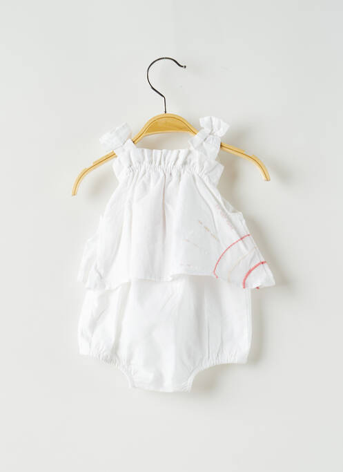 Salopetă pentru bebeluși alb LILI GAUFRETTE fată