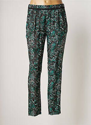 Pantalon drept țesătură poplin mărime normală verde COLOR BLOCK femeie