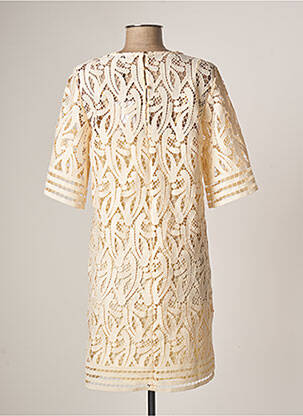 Rochie midi mâneci 3/4 mâneci 3/4 bej SUNCOO femeie