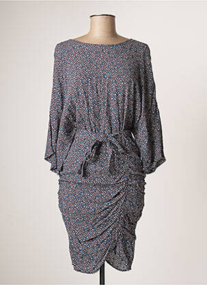 Rochie midi imprimeu floral mâneci 3/4 violet SEE U SOON femeie