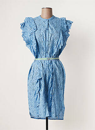 Rochie midi mâneci scurte mâneci scurte albastru BECK SONDERGAARD femeie